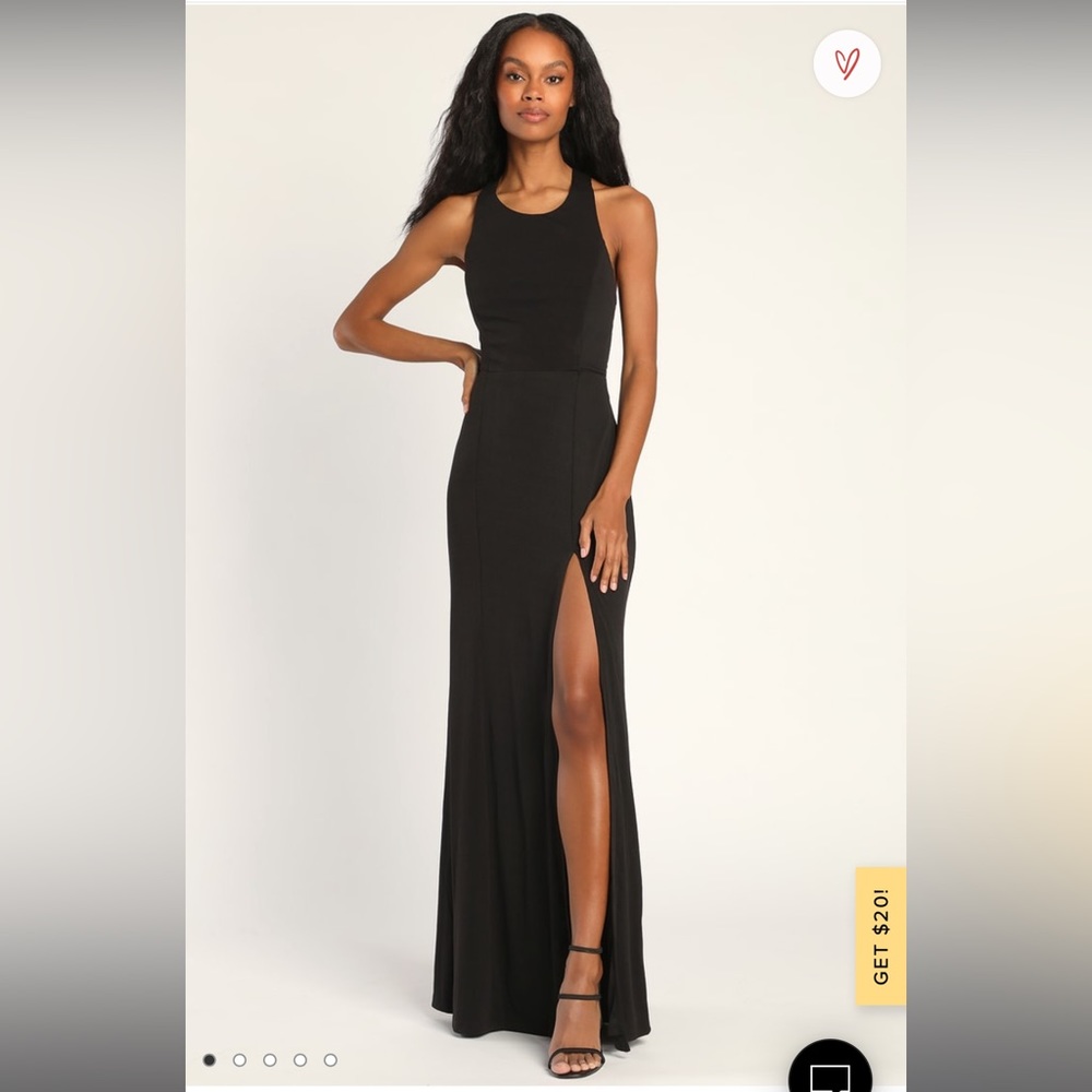 Black Strappy Backless Mermaid Maxi Dress